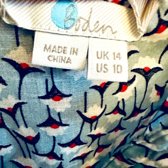 BODEN Esme Heron Blue Crocus Flower Top Lightly Worn US - Picture 5 of 7